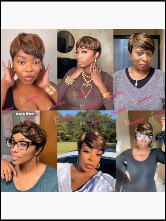 Pixie Cut Wig Human Hair Short Straight with Bangs Layered Natural Look main image 6